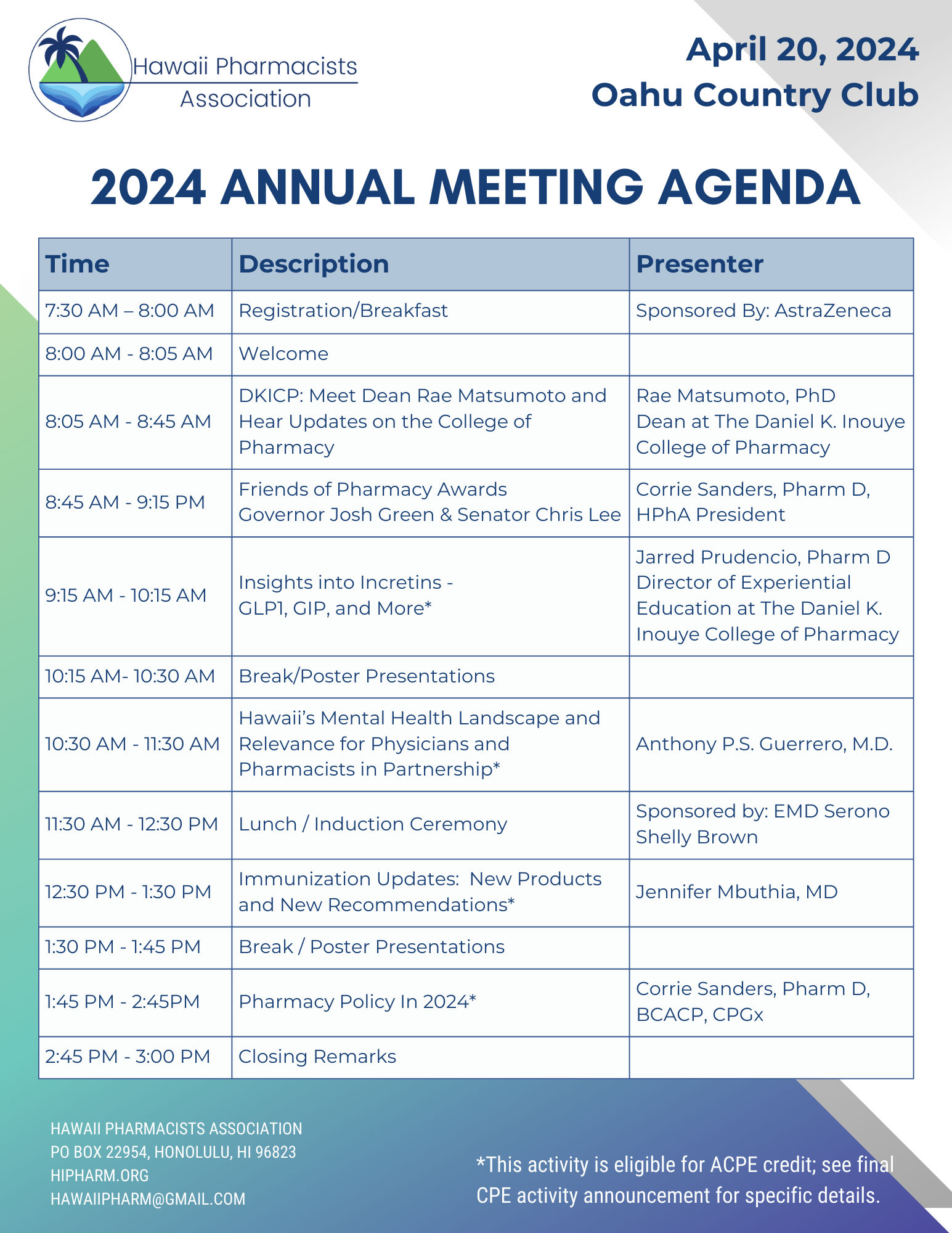 Acp 2024 Annual Meeting Agenda Verna